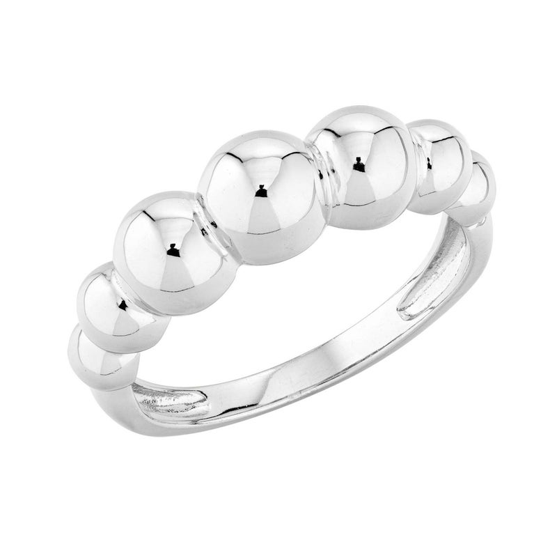 Miabella Italian 925 Sterling Silver or 18K Gold Plated Bead Ball Stackable Ring for Women/Made in Italy (Sterling Silver, Size 10) - Image 1